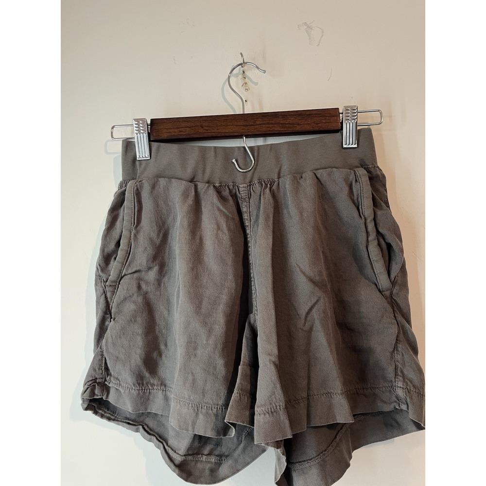 Faherty Arlie Faded Gray Linen Blend Relaxed Paper Bag Shorts Size Small